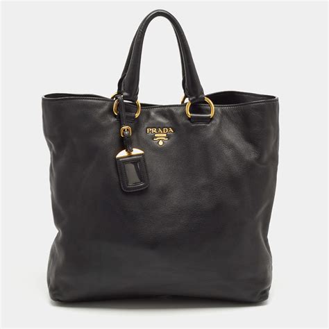 vitello daino prada|Prada vitello daino leather tote.